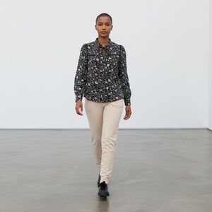 Able Annette Tie Black Floral Blouse